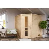 Karibu Sauna »Soodla«, BxTxH: 196 x 169 x 198 cm, ohne Ofen , für 3 Personen - beige