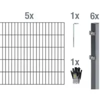 Gust. Alberts GmbH & Co. KG Doppelstabmattenset, BxH: 10 x 1,4 m, anthrazit - schwarz
