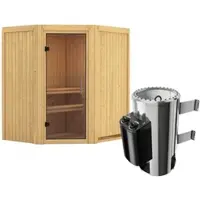 Karibu Sauna »Tuckum«, inkl. 3.6 kW Saunaofen mit integrierter Steuerung, für 3 Personen - beige