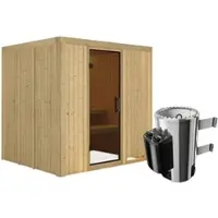 Karibu Sauna »Olai«, inkl. 3.6 kW Saunaofen mit integrierter Steuerung, für 3 Personen - beige