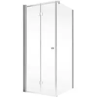 Schulte Duschtür mit Seitenwand und Drehfalttür Garant 2.0 ExpressPlus 90 x 90 x 200 cm Profil aluminium Klarglas schmut