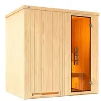 Weka Sauna "Elementsauna HALMSTAD 1" vorgefertigte Elemente, moderne Ganzglastür