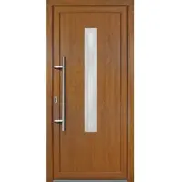 KM Meeth Kunststoff-Haustür »Signum Exklusiv«, satiniertes Glas, golden oak, nach Innen öffnend, ohne Türgriff - goldfarben