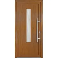 KM Meeth Kunststoff-Haustür »Signum Exklusiv«, satiniertes Glas, golden oak, nach Innen öffnend - goldfarben