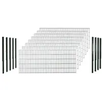 Hadra Doppelstabmattenzaun, grün, 8/6/8 mm, Komplett-Set à 20 m, inkl. Pfosten, Flacheisenleiste - gruen