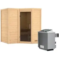 Karibu Sauna »Riga 1«, inkl. 9 kW Saunaofen mit integrierter Steuerung, für 3 Personen - beige
