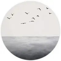 Wallart K&L Wall Art Vliestapete »Runde Vliestapete«, Kubistika Meer Horizont Urlaub, mehrfarbig, matt - bunt