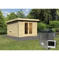 Karibu Saunahaus, BxHxT:309 x 229 x 309 cm, 4 Personen - beige
