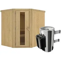 Karibu Sauna »Talsen«, inkl. 3.6 kW Saunaofen mit integrierter Steuerung, für 3 Personen - beige