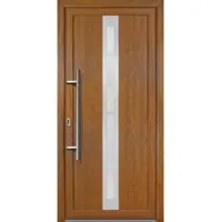 KM Meeth Kunststoff-Haustür »Signum Exklusiv«, satiniertes Glas, golden oak, nach Innen öffnend, ohne Türgriff - goldfarben