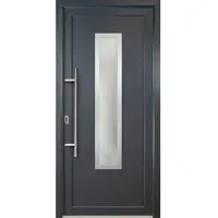 KM Meeth Aluminium-Haustür »Signum Alu«, satiniertes Glas, titan, nach Innen öffnend, ohne Türgriff - grau