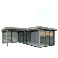 Palmako Pavillon Lenna Slide Plus 24,9 m² Set 714 588 x 588 cm tauchimprägniert grau