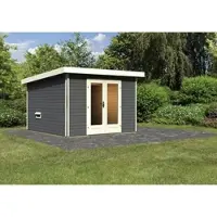Karibu Saunahaus, BxHxT:309 x 229 x 309 cm, 5 Personen - grau