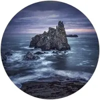 Wallart K&L Wall Art Vliestapete »Runde Vliestapete«, Cuadrado Strand Ozean, mehrfarbig, matt - bunt