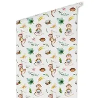 Wallart K&L Wall Art Vliestapete »Kinder Vliestapete«, Kokosnuss Affen Baby, mehrfarbig, matt - bunt