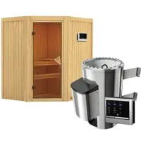Karibu Sauna »Tuckum«, inkl. 3.6 kW Saunaofen mit externer Steuerung, für 3 Personen - beige