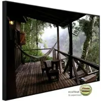 Papermoon Infrarotheizung »EcoHeat - Terasse im Regenwald «, Matt-Effekt - bunt