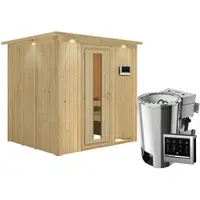 Karibu Sauna »Olai«, inkl. 3.6 kW Saunaofen mit externer Steuerung, für 3 Personen - beige