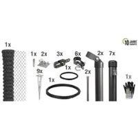 Gust. Alberts GmbH & Co. KG Set Maschendrahtzaun mit Bodenhülse, Breite: 1500cm, anthrazit-metallic - schwarz