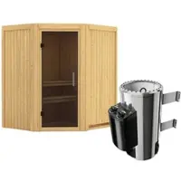 Karibu Sauna »Tuckum«, inkl. 3.6 kW Saunaofen mit integrierter Steuerung, für 3 Personen - beige