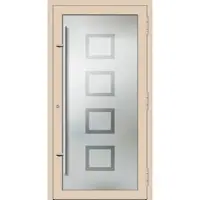 Haustuerenland.de PREMIUM Aluminium-Glas Haustür "HEIDI" 90 mm Vollglas flächenbündig Moosgrün RAL 6005 beidseitig innen öffnend DIN links