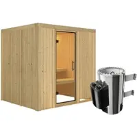 Karibu Sauna »Olai«, inkl. 3.6 kW Saunaofen mit integrierter Steuerung, für 3 Personen - beige
