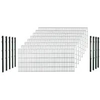 Hadra Doppelstabmattenzaun, grün, 8/6/8 mm, Komplett-Set à 20 m, inkl. Pfosten, Klemmhalter - gruen
