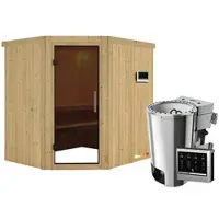 Karibu Sauna »Talsen«, inkl. 3.6 kW Saunaofen mit externer Steuerung, für 3 Personen - beige