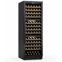 Klarstein Vinovilla Trio Weinkühlschrank | 144 Flaschen | 3 Zonen | 38 dB | 12 Regale | Kompressor | 413 Liter Schwarz