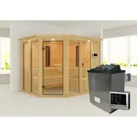 Karibu Sauna »Mavi«, BxHxT:245 x 202 x 210 cm, naturbelassen - beige