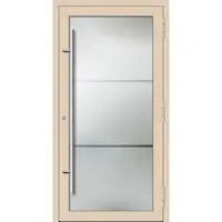 Haustuerenland.de PREMIUM Aluminium-Glas Haustür "LYDIA" 90 mm Vollglas flächenbündig Signalschwarz RAL 9004 beidseitig außen öffnend DIN rechts