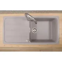 Respekta Küchenspüle Einbauspüle Spülbecken Granitspüle 100 x 50 Grau Austin
