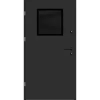 Haustuerenland.de Aluminium-Stahl Nebeneingangstür "AKARI" 68 mm BLACKLINE Anthrazit Eisenglimmer DB 703 beidseitig außen öffnend DIN links