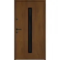 Haustuerenland.de Aluminium-Stahl Nebeneingangstür "SAMIA" BLACKLINE Golden Oak holzähnlich beidseitig innen öffnend DIN links