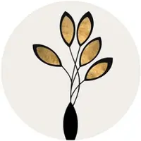 Wallart K&L Wall Art Vliestapete »Runde Vliestapete«, Kubistika Gold Schwarz Blumen, mehrfarbig, matt - bunt