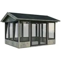 Palmako Pavillon Isabella 10,9 m² 401 x 303 cm tauchgrundiert grau