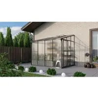 Pergart Vitavia, Aktionsangebot (inkl. 100 Euro Zubehör): Anlehn-Gewächshaus "Osiris 5200", schwarz, 5,2 m², 6 mm HKP