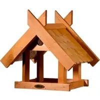 Dobar großes Vogelhaus "Blätterfall" für Ständermontage, Vogelfutterhaus zum Aufstellen