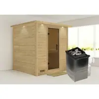 Karibu Sauna »Sindi«, inkl. 9 kW Saunaofen mit integrierter Steuerung, für 4 Personen - beige