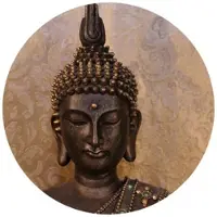 Wallart K&L Wall Art Vliestapete »Runde Vliestapete«, Buddha Feng Shui Deko Wellness, mehrfarbig, matt - bunt