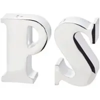 Edzard Salz- & Pfefferstreuer Favre, Buchstaben P & S, edel versilbert, Höhe 7 cm