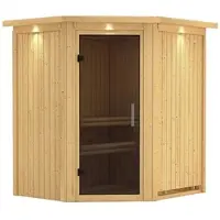 Karibu Sauna »Tuckum«, für 3 Personen, ohne Ofen - beige
