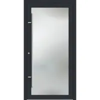 Haustuerenland.de PREMIUM Aluminium-Glas Haustür "AMY" 90 mm Vollglas Anthrazit RAL 7016 innen öffnend DIN links