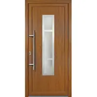 KM Meeth Kunststoff-Haustür »Signum Exklusiv«, satiniertes Glas, golden oak, nach Innen öffnend - goldfarben