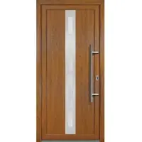 KM Meeth Kunststoff-Haustür »Signum Exklusiv«, satiniertes Glas, golden oak, nach Innen öffnend - goldfarben