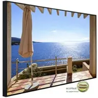 Papermoon Infrarotheizung »EcoHeat - Terrasse mit Meerblick«, Matt-Effekt - bunt
