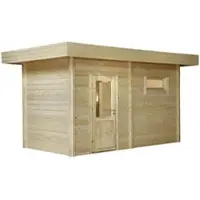 Wolff Finnhaus Saunahaus »Mikko«, BxTxH: 491 x 288 x 254 cm, ohne Ofen - beige