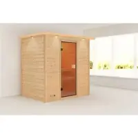 Karibu Sauna »Kasari«, BxTxH: 224 x 159 x 191 cm, ohne Ofen , für 2 Personen - beige