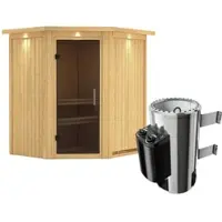 Karibu Sauna »Tuckum«, inkl. 3.6 kW Saunaofen mit integrierter Steuerung, für 3 Personen - beige
