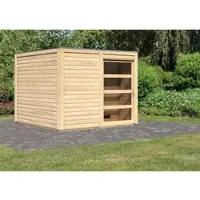Karibu Saunahaus »Kandau«, BxTxH: 276 x 276 x 210 cm, ohne Ofen - beige